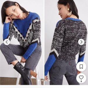Anthropologie Miska Jacquard Knot Sweater